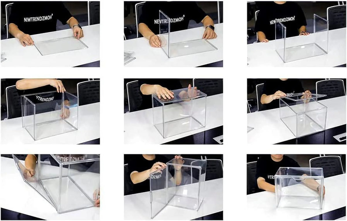 6Pack Clear Acrylic Storage Box with Magnetic Door W7744