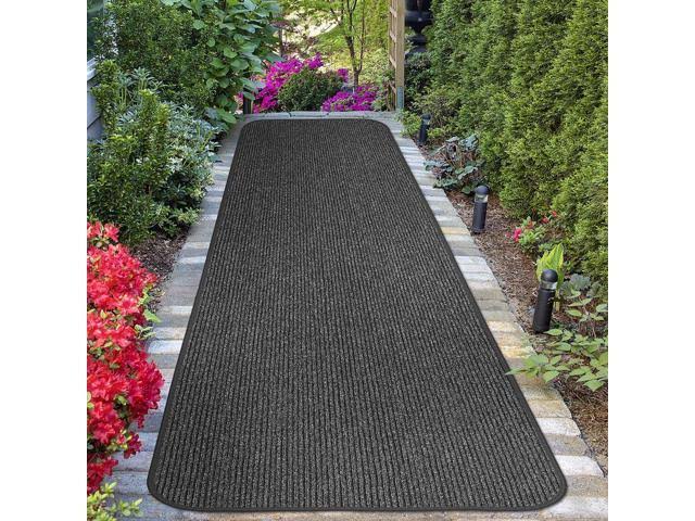 Charcoal Black Skid-Resistant Carpet Runner X47152