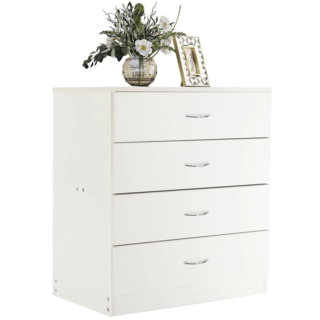 White 4 Drawer Wood Dresser V886