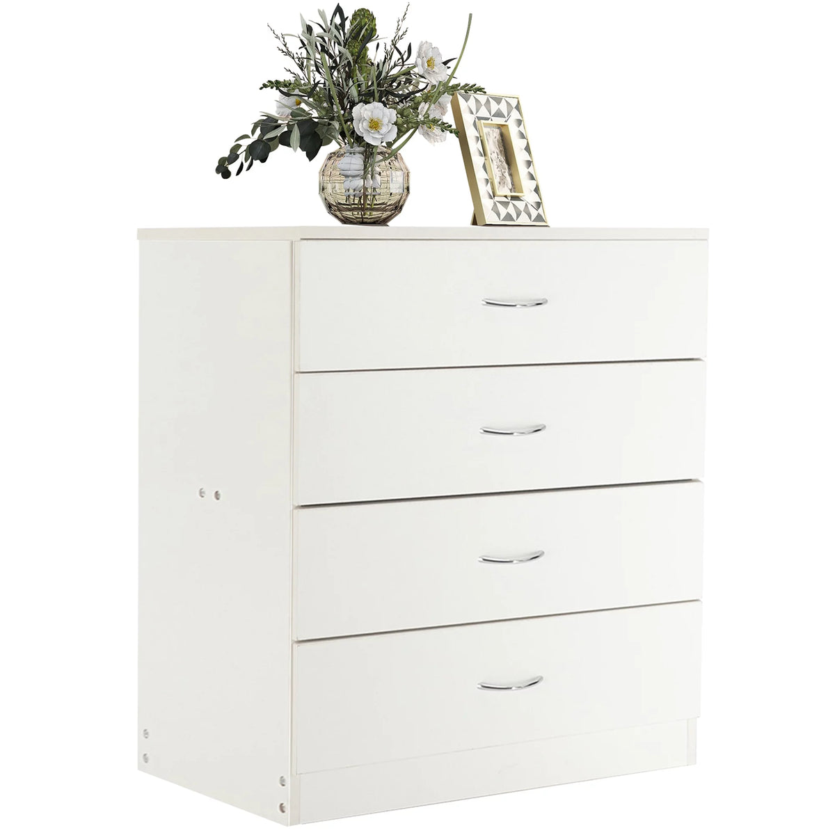White 4 Drawer Wood Dresser V886