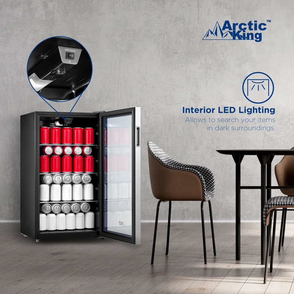 115-Can Beverage Fridge & Cooler Stainless Steel R967626