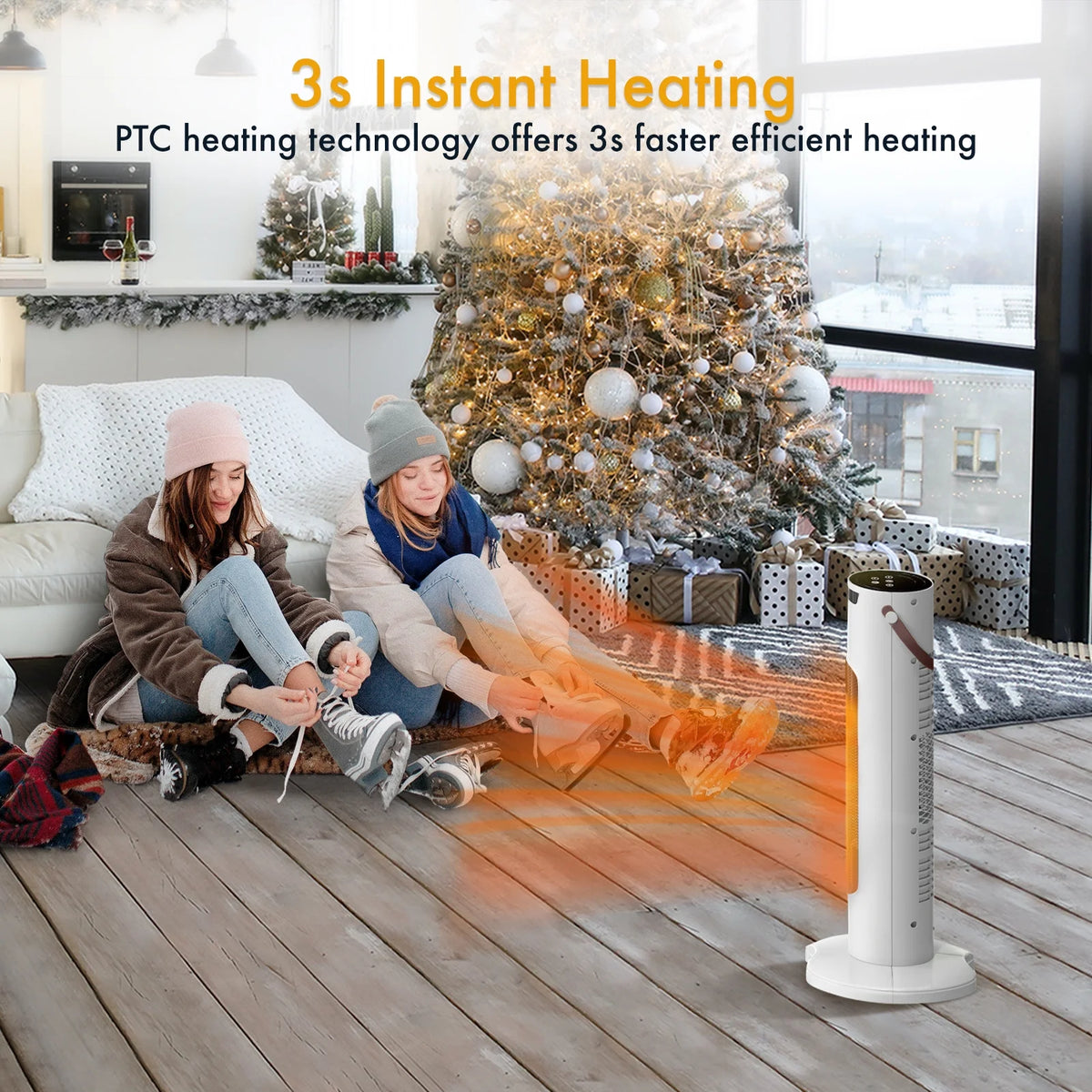 White 2000W Ceramic Tower Space Heater A1016
