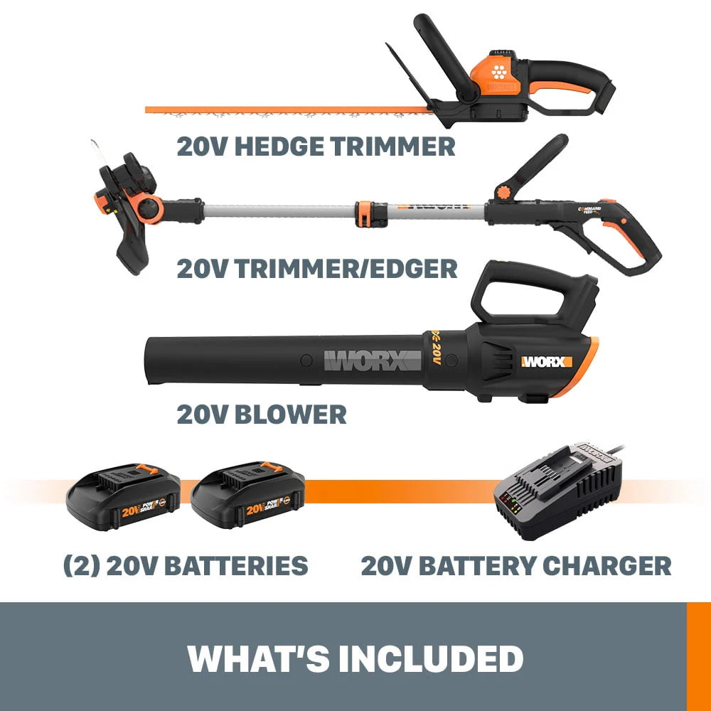 Cordless Grass Trimmer, Hedge Trimmer, & Blower Combo T463