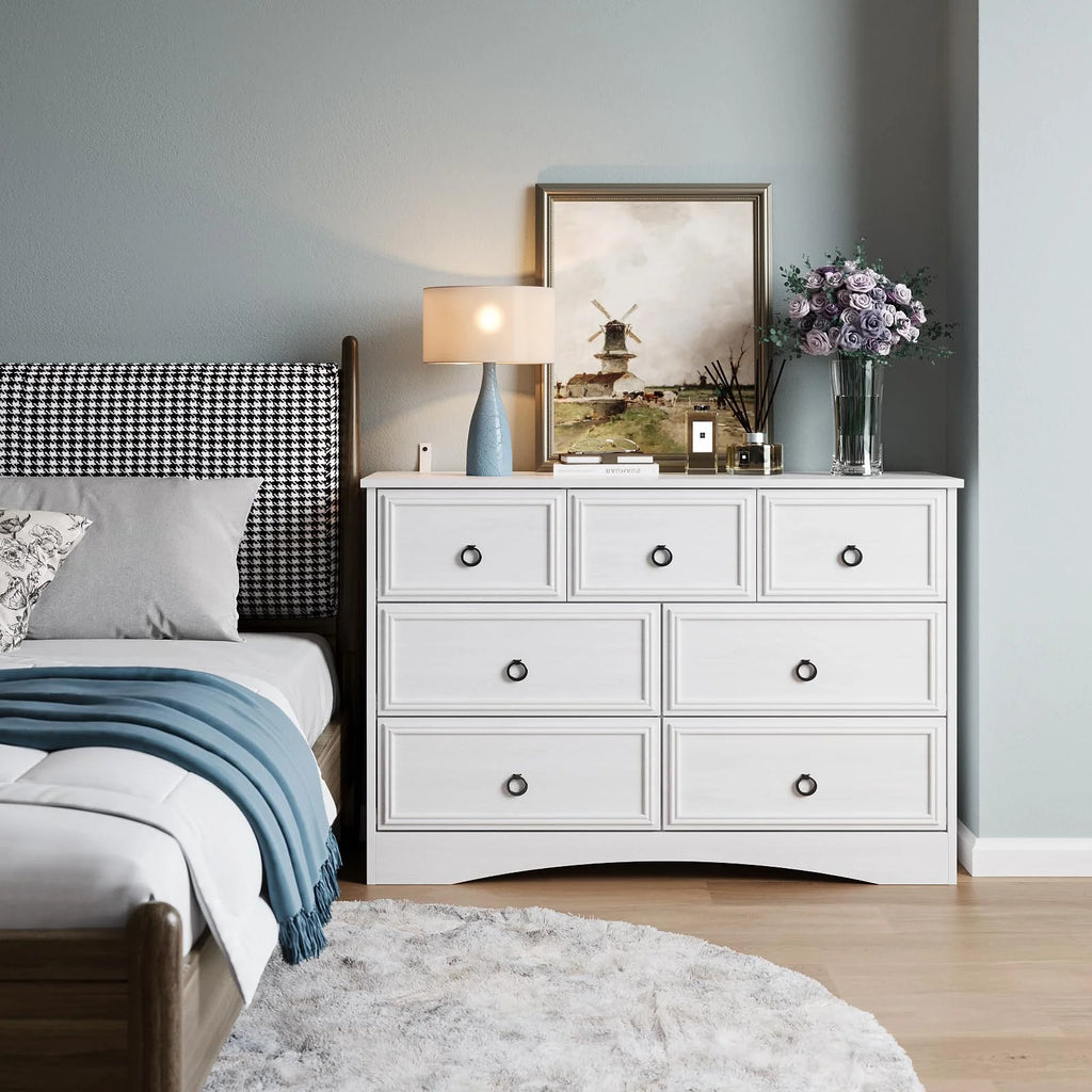 Gray 7 Drawer Dresser H116