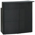Black Poly Rattan 2-Tier Bar Table R195104