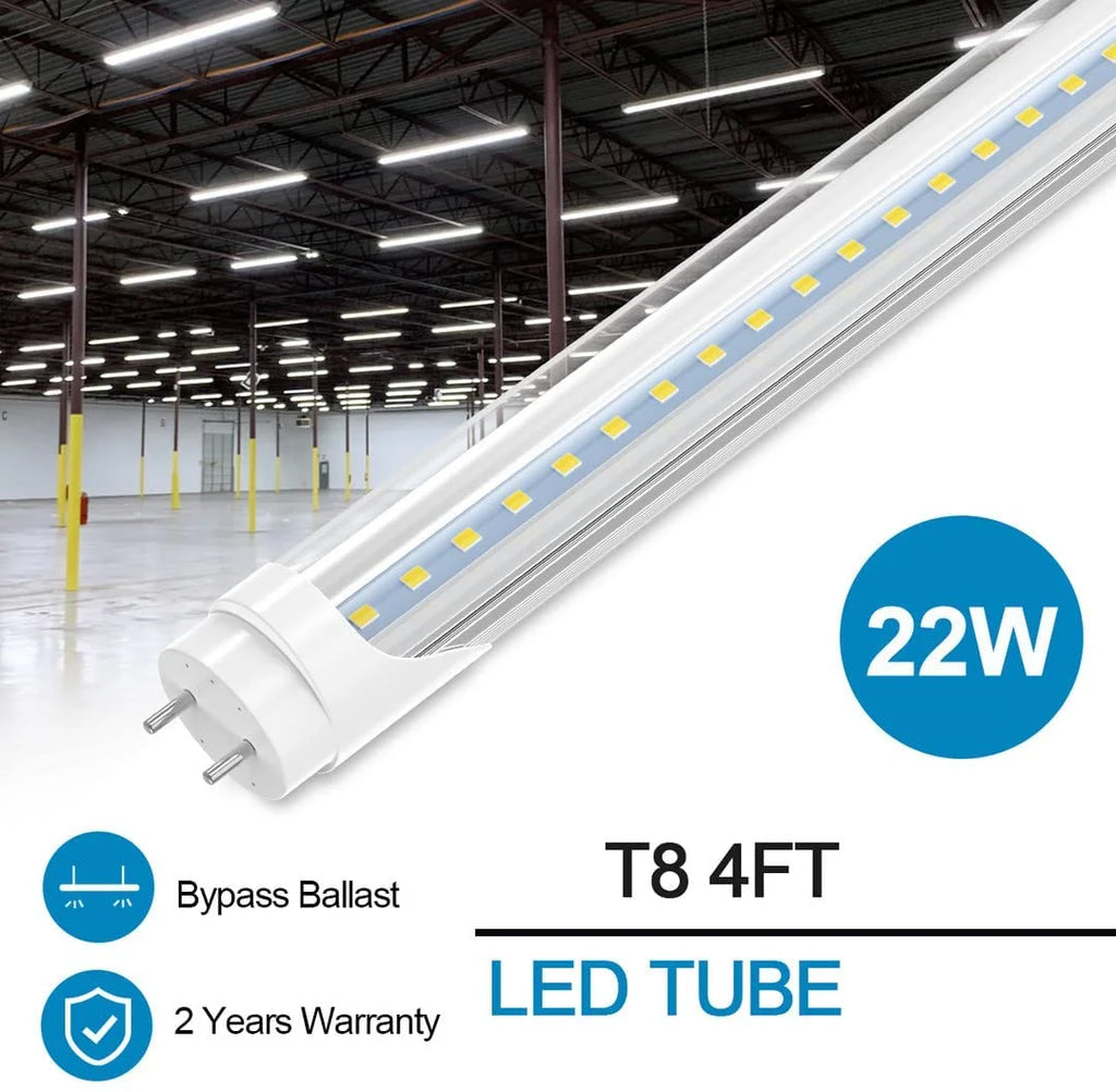 25-Pack 4ft LED Tube Light Bulbs, 6000K Cool White, 2400 Lumens Z225641