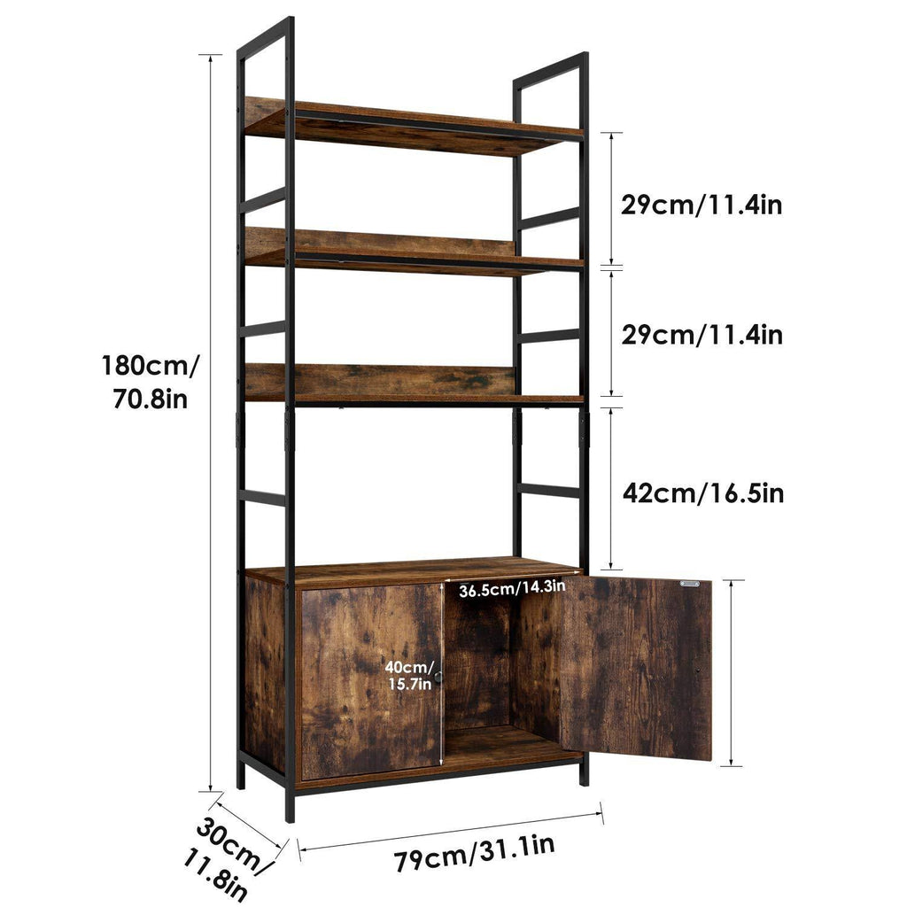 Industrial Bookcase with 2 Cabinets I3827