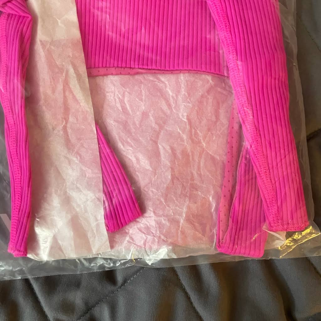 Neon Pink Ribbed Tank W591