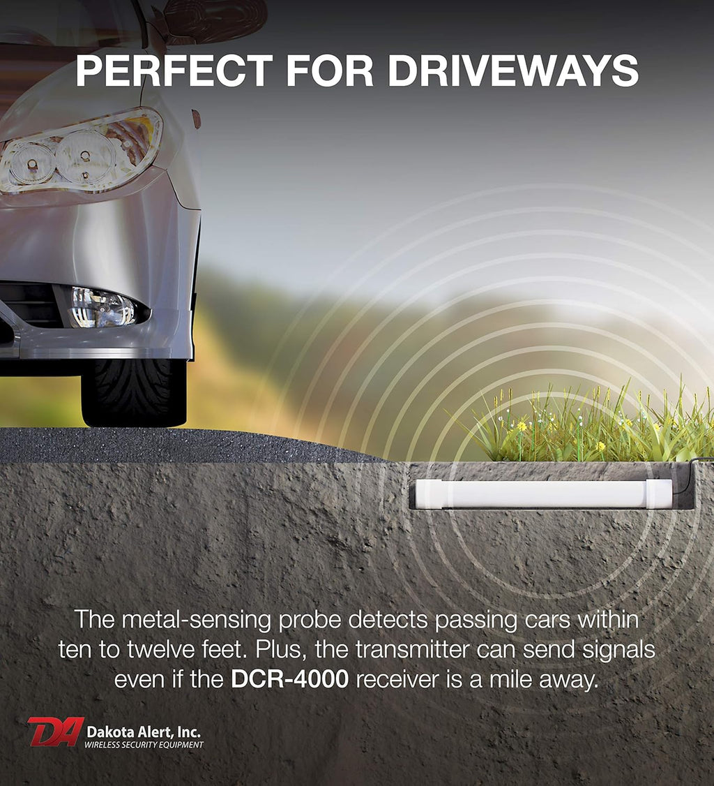 Wireless Driveway Alarm System with Vehicle Detecting Probe Transmitter O48582