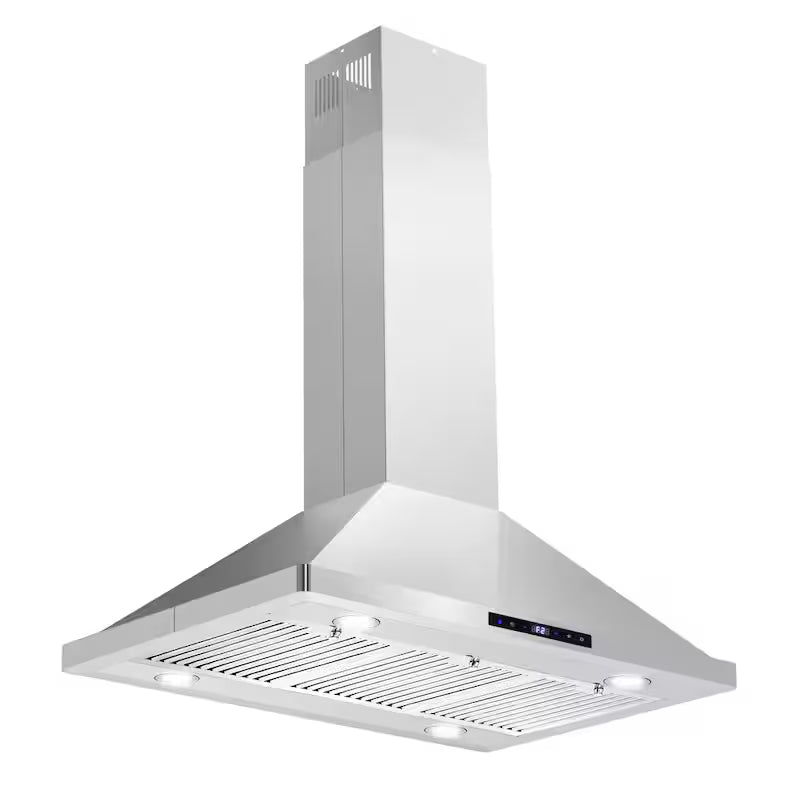 36 in. 380 CFM Ducted Island Range Hood with LED Lighting in Stainless Steel E673