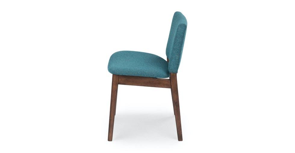 Blue Fabric Dining Chair with Walnut Frame S672