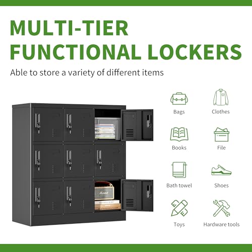 Black Steel Storage Locker with Lock and Card Slot P788