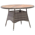 Gray Poly Rattan and Acacia Wood Garden Table C421720