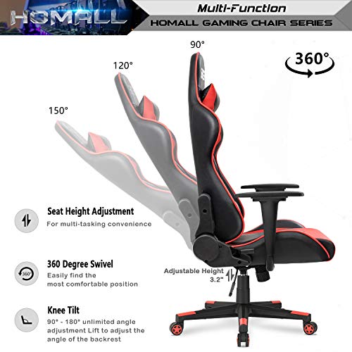 White Ergonomic Leather Gaming Chair with Headrest and Lumbar Support G693