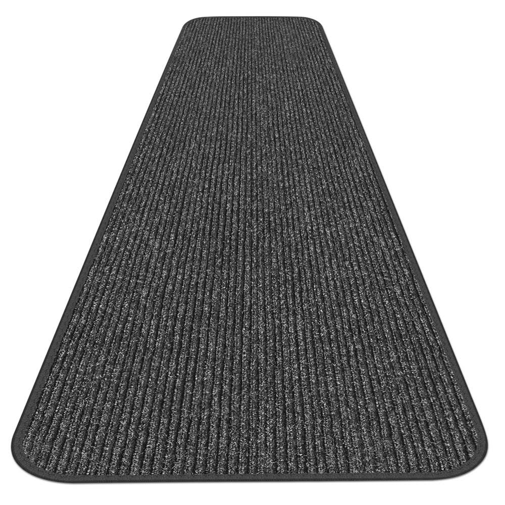 Charcoal Black Skid-Resistant Carpet Runner X47152