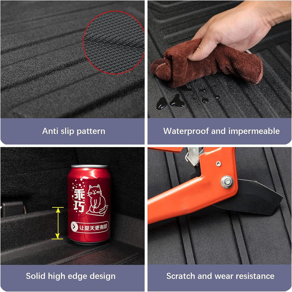 Black TPO All Weather Cargo Liner Trunk Mat F7837