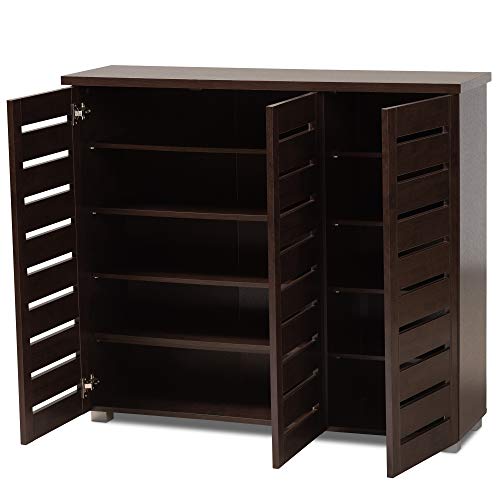 Dark Brown 3-Door Shoe Storage Cabinet E500548