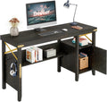 Rustic Brown 55 Inch Computer Desk with Storage Cabinet Z91018