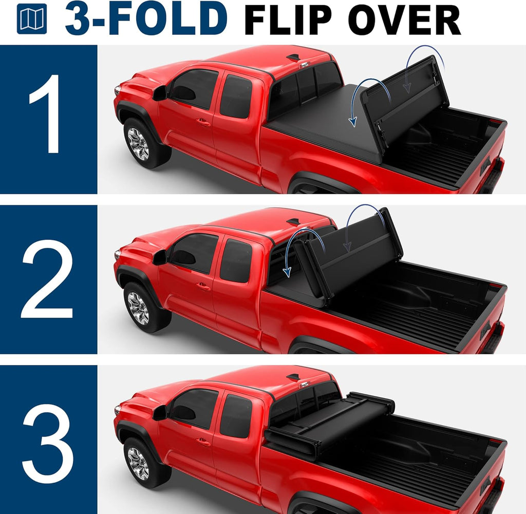 Tri-Fold Soft Truck Bed Tonneau Cover for Toyota Tacoma 5 FT Bed O628773