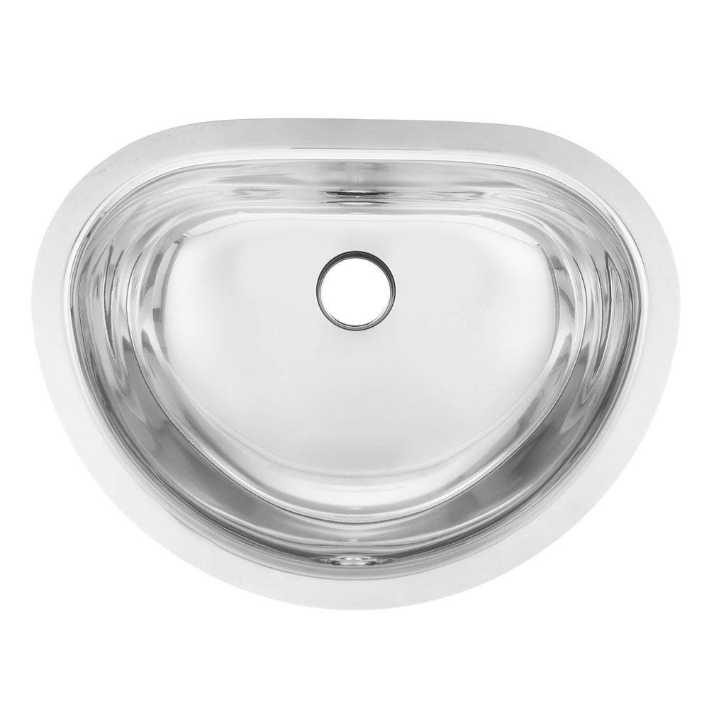 Circular Undermount Bathroom Sink with Overflow K945