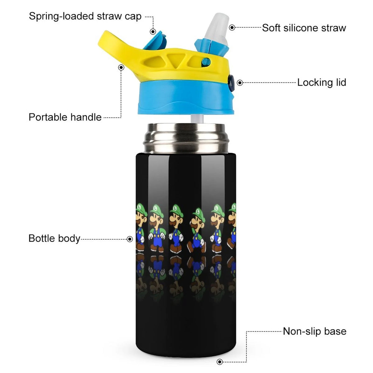 Insulated Stainless Steel Water Bottle with Straw Q1228