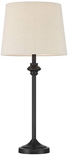 Set of 2 Dark Bronze Brown Metal Table Lamps Y58212