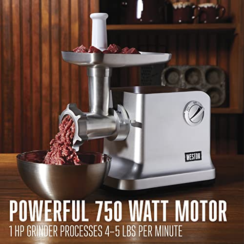 Electric Meat Grinder & Sausage Stuffer, 750 Watt, Stainless Steel Grinding Plates, Die-Cast Aluminum J82387