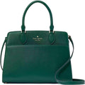 Medium Saffiano Leather Satchel Bag, Deep Jade O428636