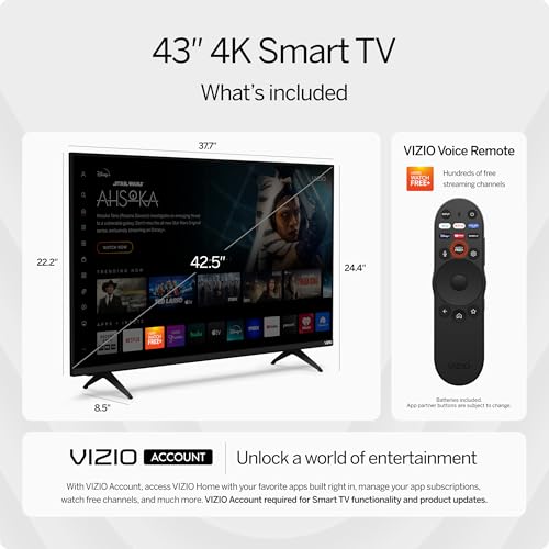 43-inch 4K UHD LED Smart TV with Dolby Vision HDR, WiFi 6, Bluetooth R421
