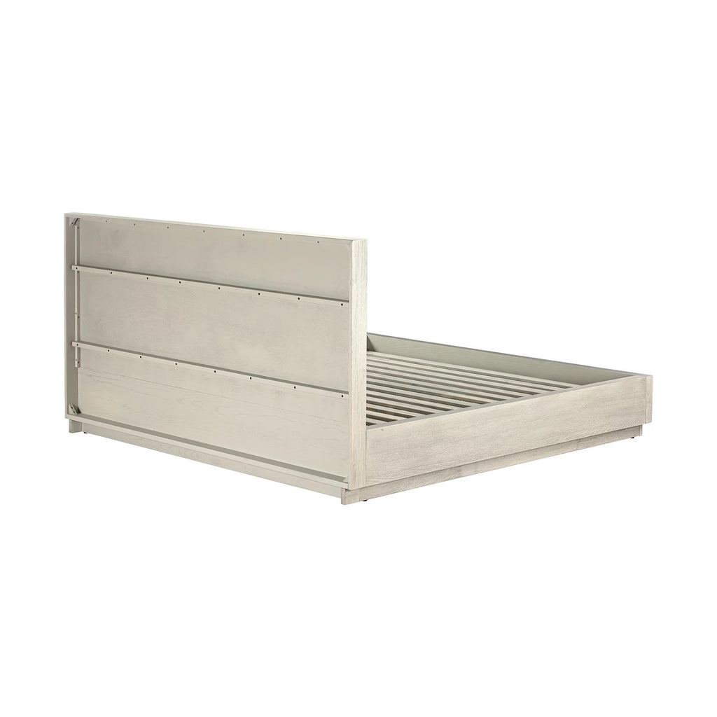 Grey Oak Wood Queen Platform Bed Frame D848
