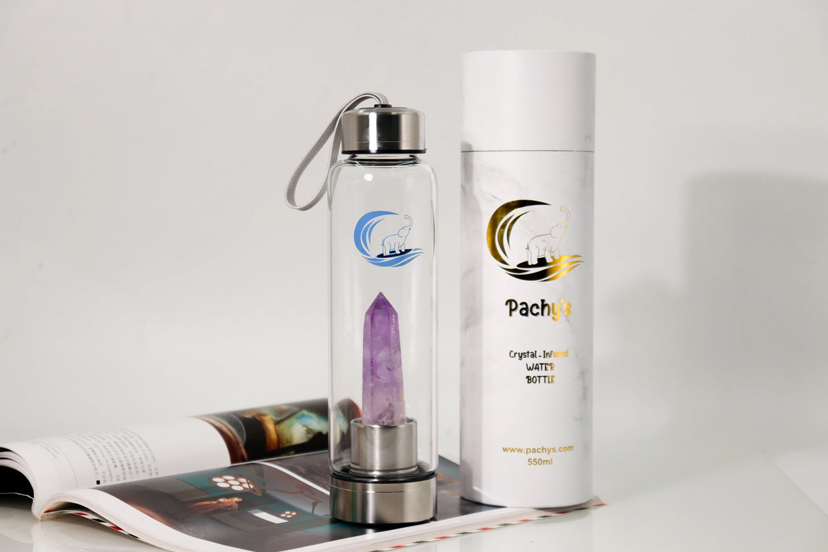 Amethyst Quartz Crystal-Infused Water Bottle E3302