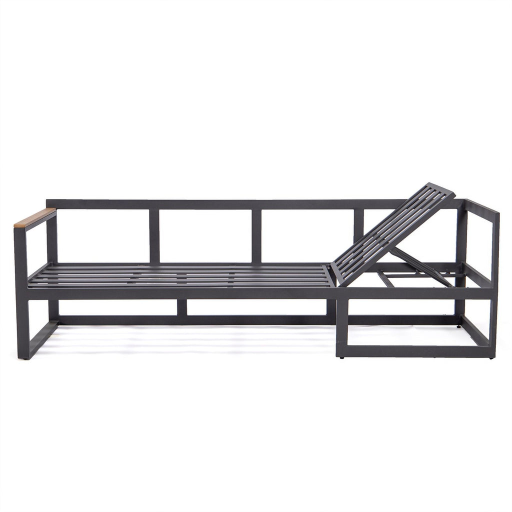 Black 3 Piece Outdoor Aluminum Sectional X973764