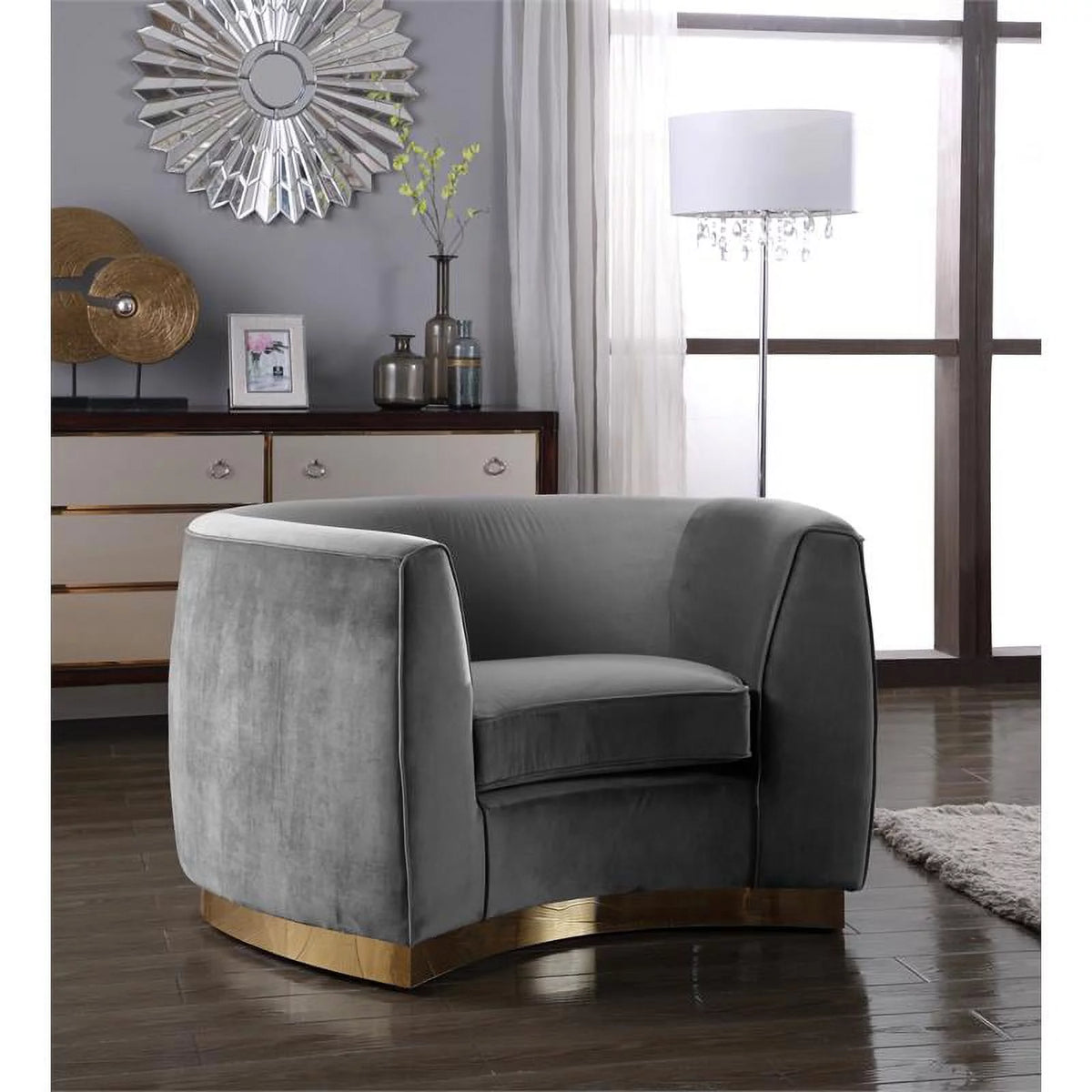 3-Piece Velvet Accent Chair Chaise and Loveseat D949