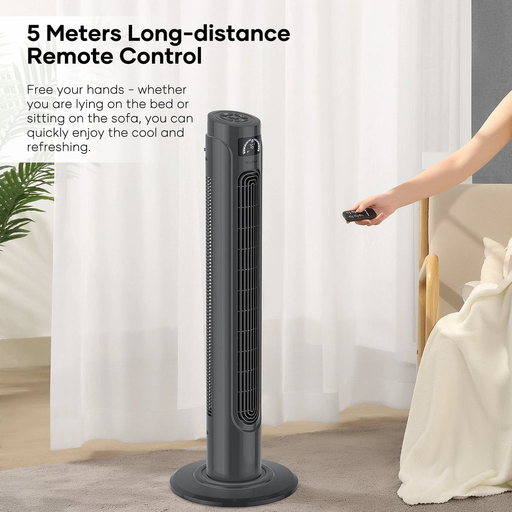 36 Tower Fan with Remote, 3 Speeds 3 Modes 15H Timer, 90° Oscillating, Grey S81923