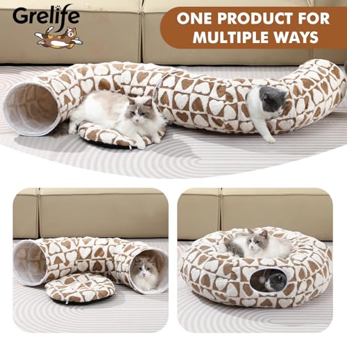 Cat Tunnel Bed with Plush Cushion E16466