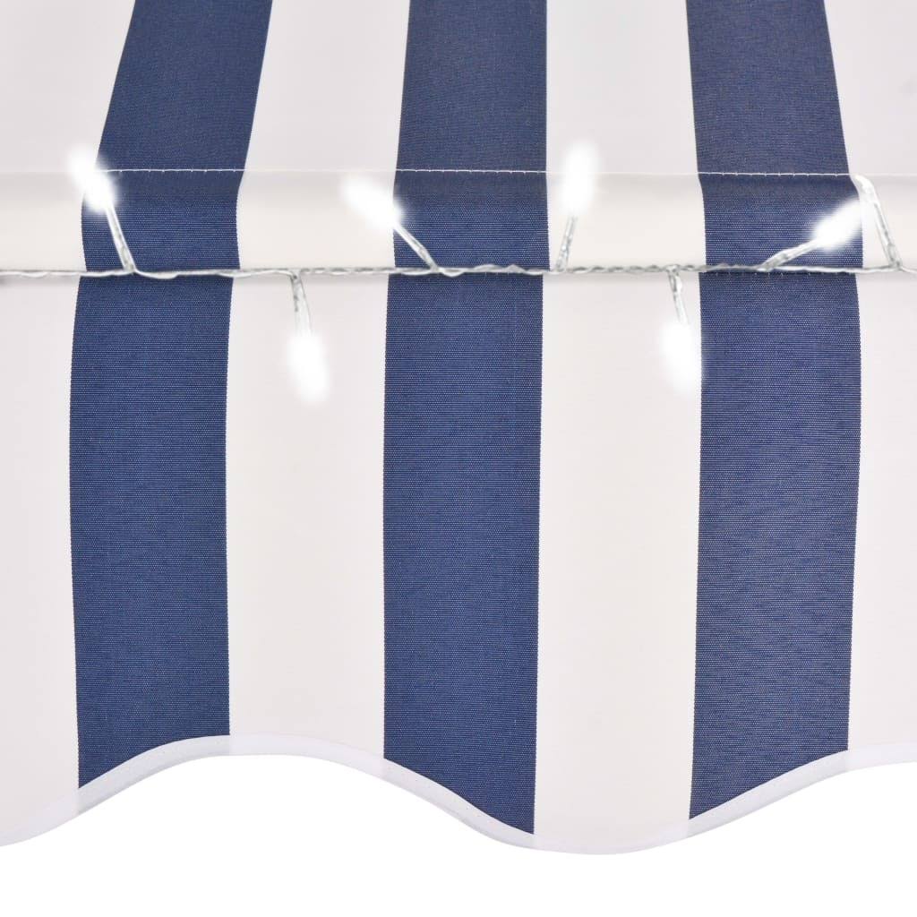 Manual Retractable Awning with LED Blue and White D4236