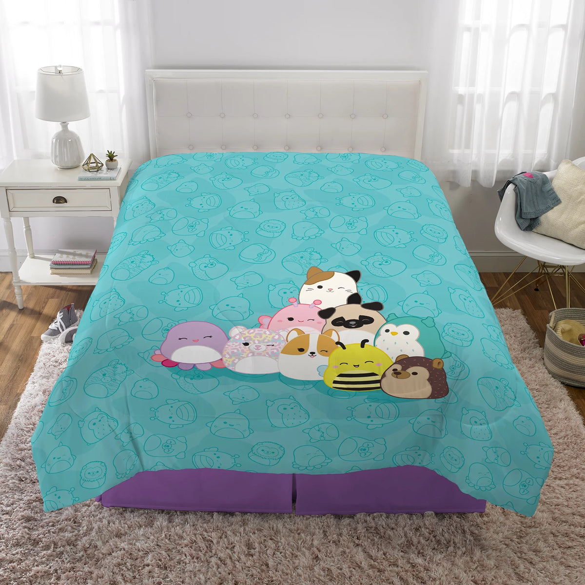 Comforter and Pillowcase 2-Piece Set Twin/Full Reversible Q629