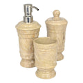 Sahara Beige Marble 3 Piece Bathroom Accessory Set Q935243
