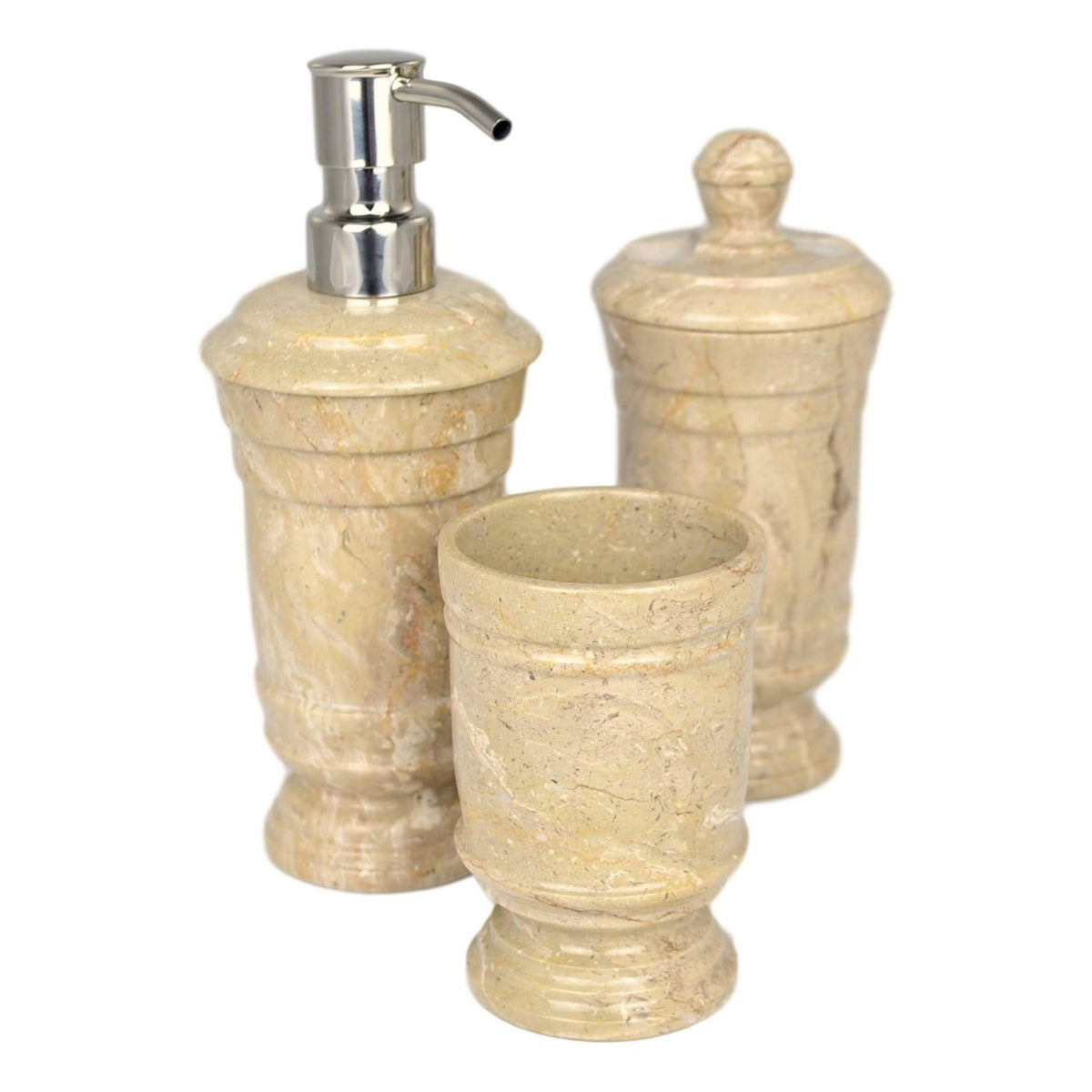 Sahara Beige Marble 3 Piece Bathroom Accessory Set Q935243