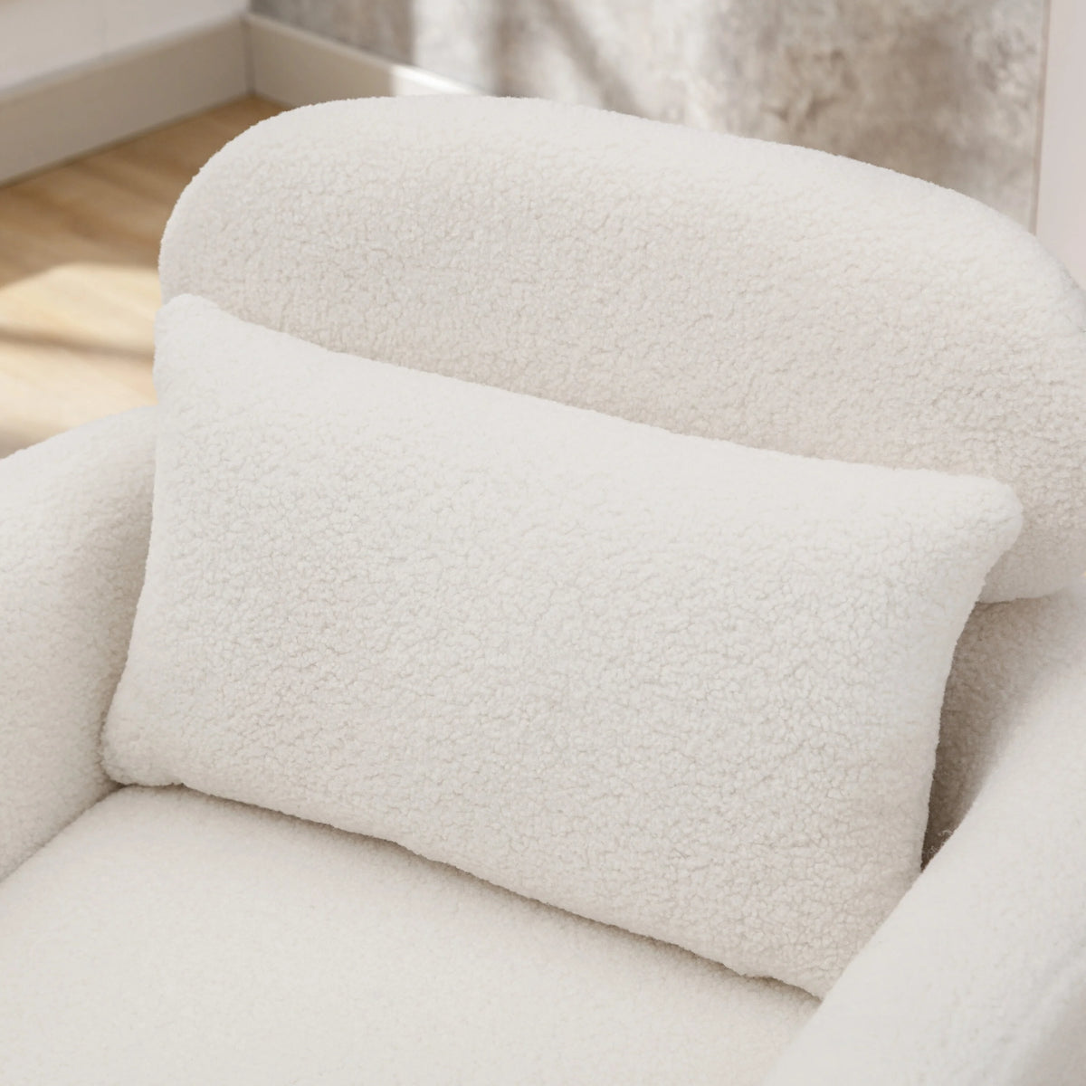 Mid Century Modern Upholstered Accent Chair With Pillow Ivory P531
