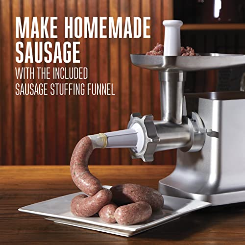 Electric Meat Grinder & Sausage Stuffer, 750 Watt, Stainless Steel Grinding Plates, Die-Cast Aluminum J82387