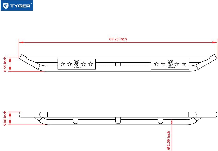 Textured Black Side Step Rails I112