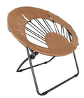 Bungee Chair Folding Round Steel Frame Brown Q652677
