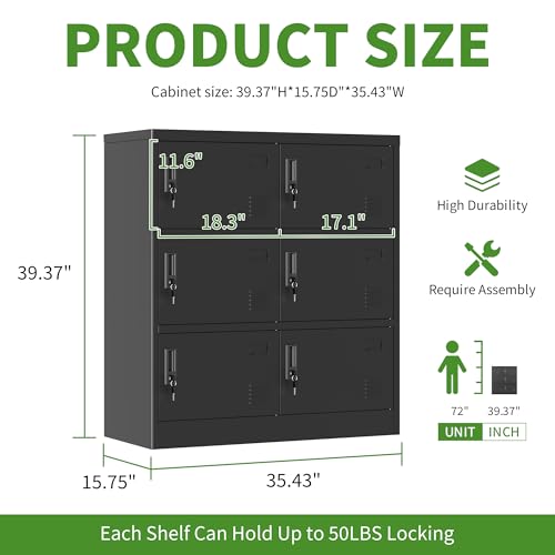 Black Steel Storage Locker with Lock and Card Slot P788