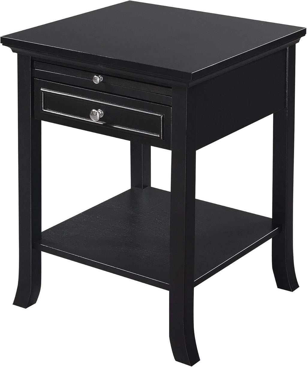 Black End Table with Drawer and Slide A151080