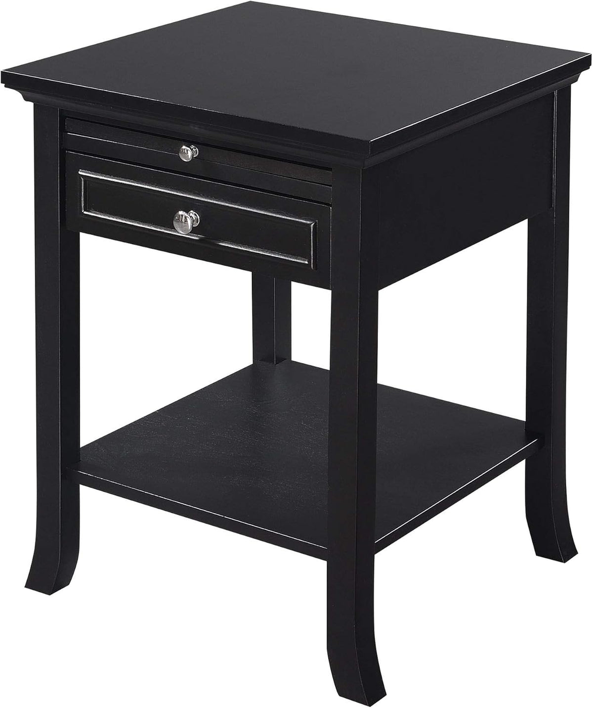 Black End Table with Drawer and Slide A151080