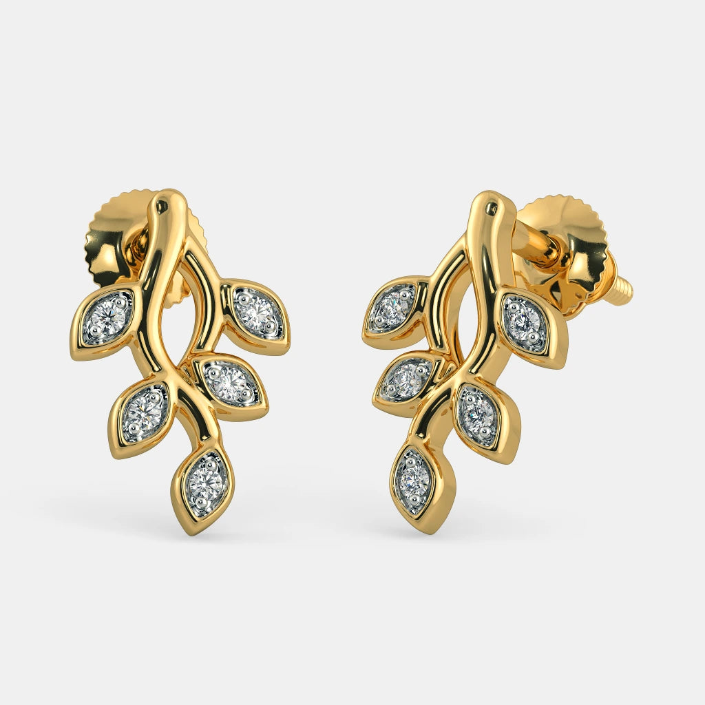 18Kt Yellow Gold Diamond Stud Earrings K612533