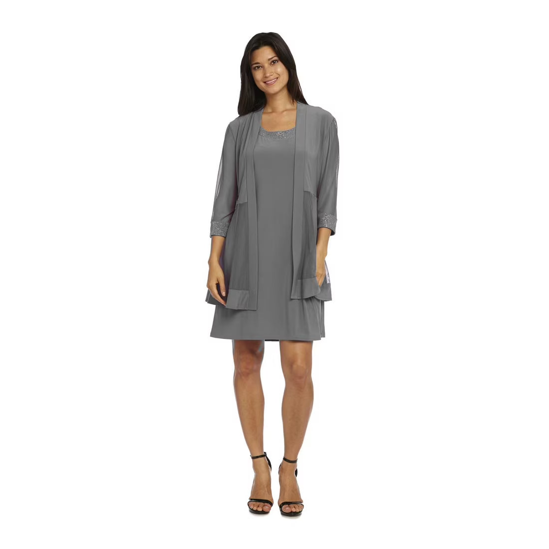 Two Piece Jersey Dress Lace Jacket F241