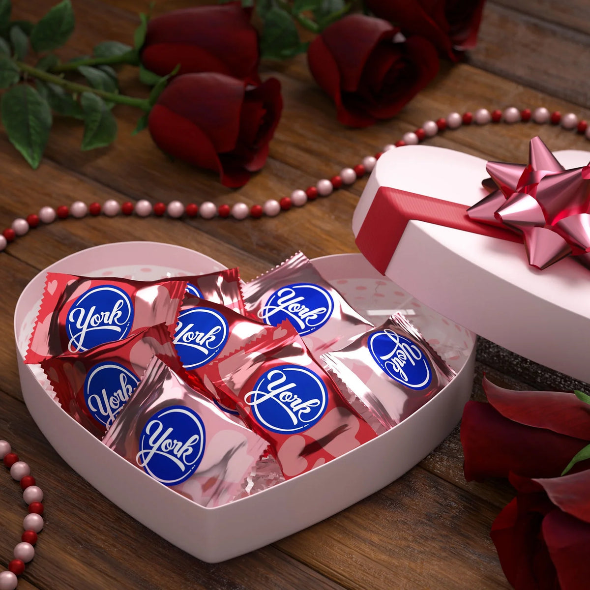 Dark Chocolate Peppermint Patties Hearts Candy, Bag 9.6 oz N849