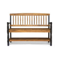 Rustic Acacia Wood Bench with Shelf Z47595